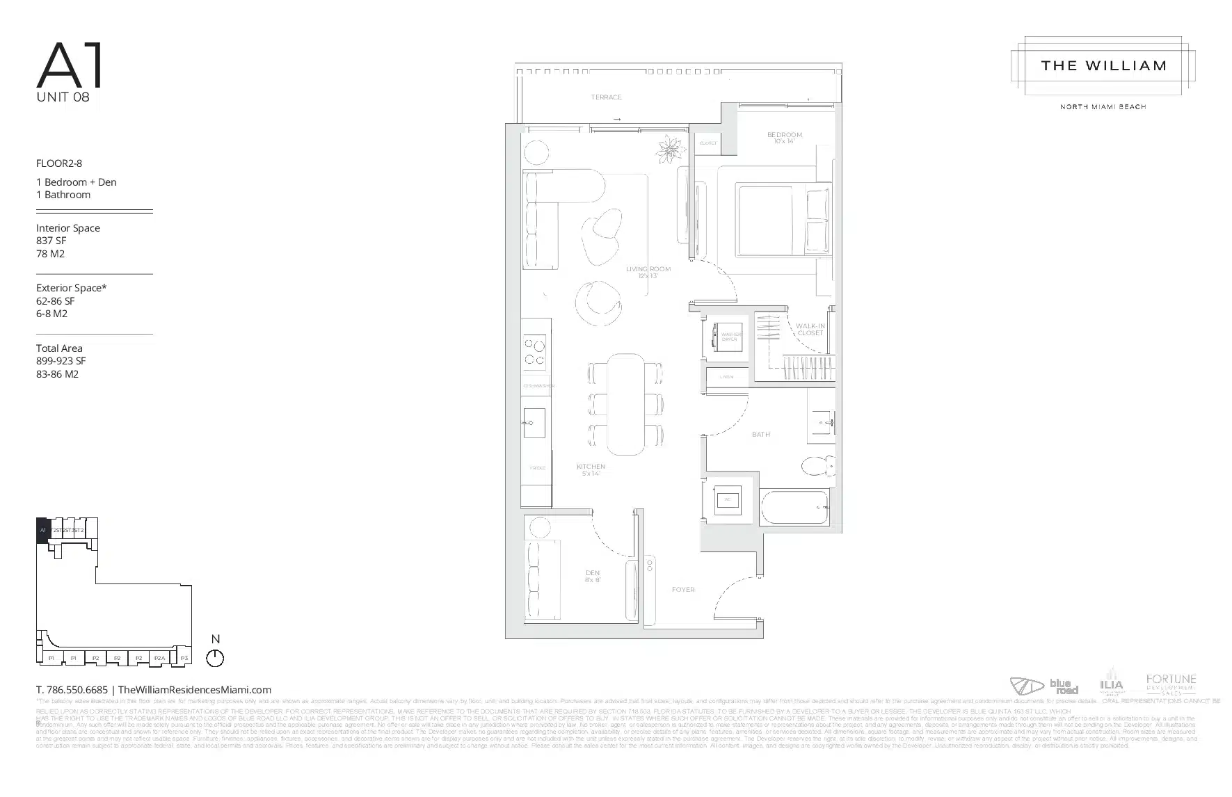 The william residences Planos 1hab + DEN