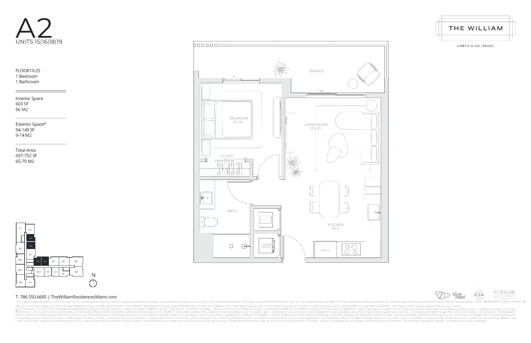 The william residences Planos 1hab