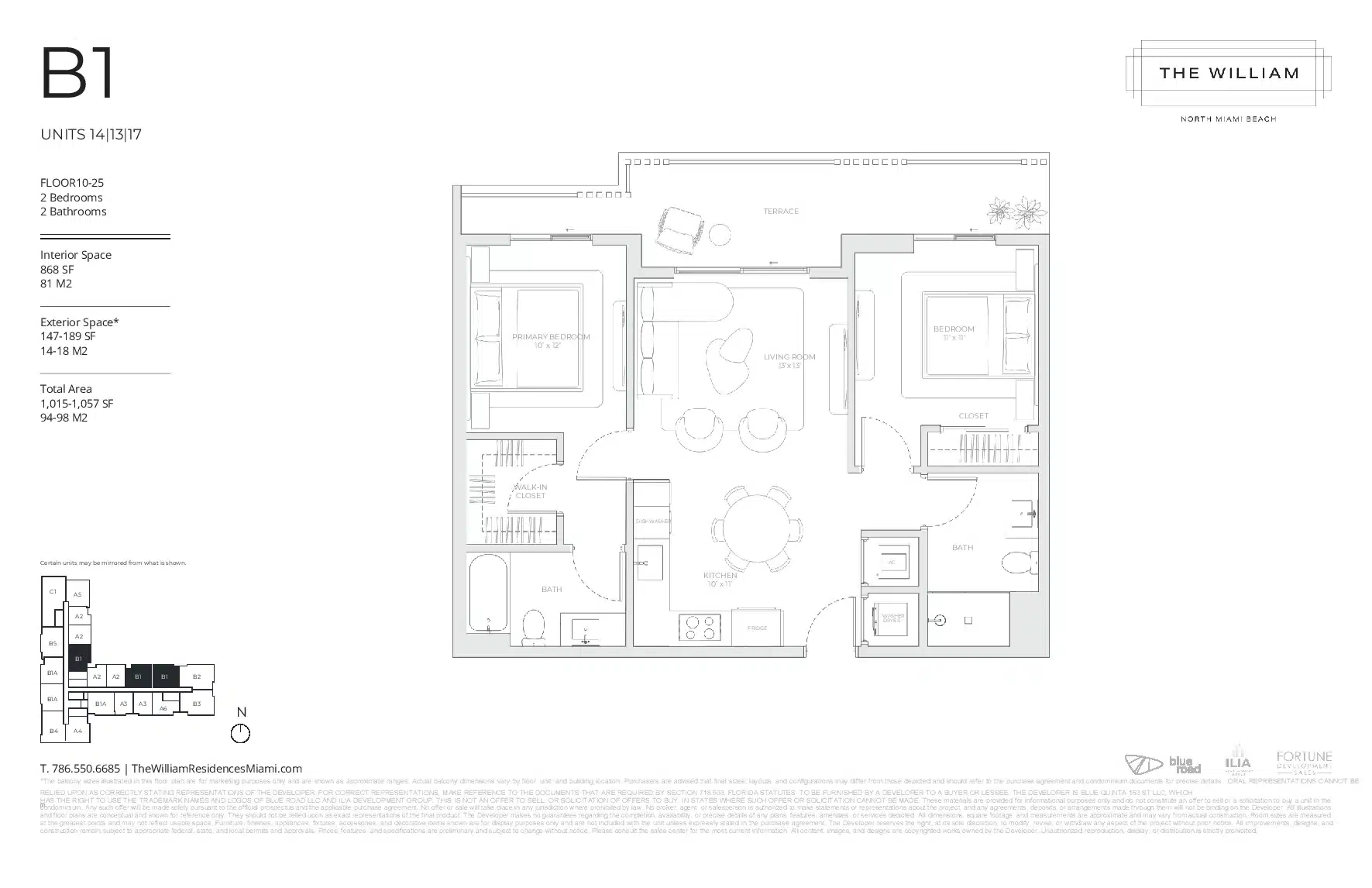 The william residences Planos 2hab 2baños