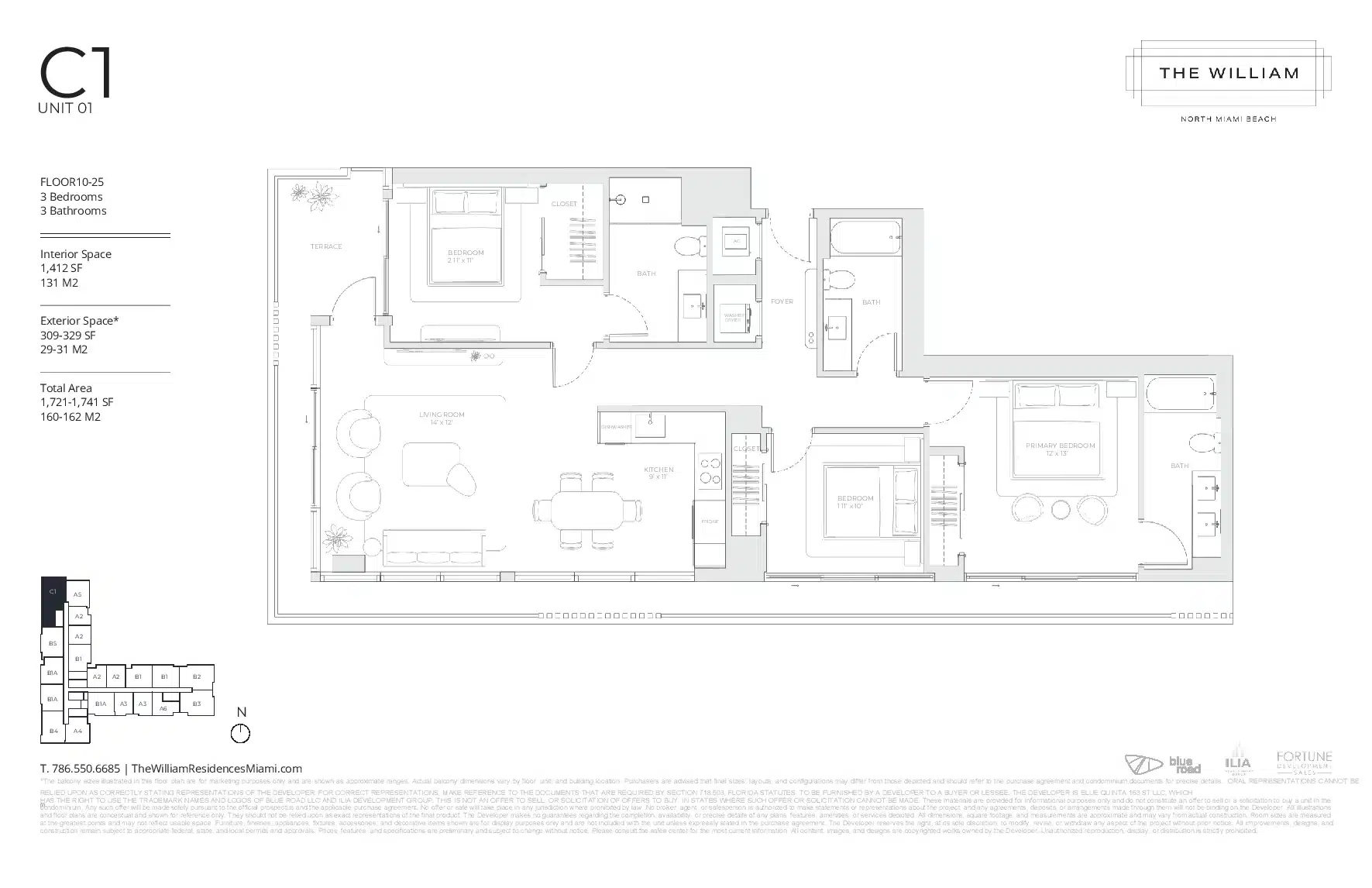 The william residences Planos 3 Habitaciones